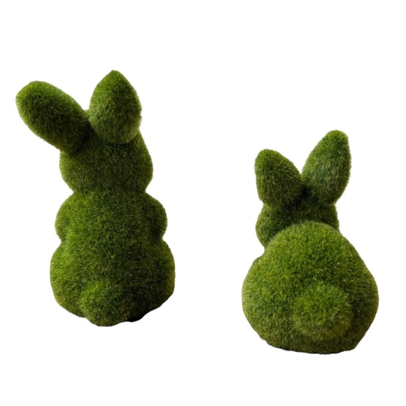 Target Set of 2 BP Small Faux Grass Ester Bunny Figural Moss - Picture 2 of 3